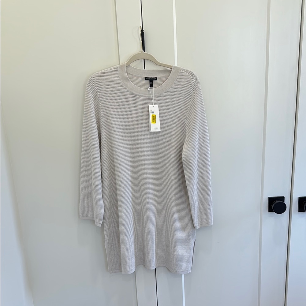 Eileen Fisher Soft Gray Textured Knit Top